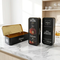 Boîte en métal carrée de luxe personnalisée avec logo, recyclable, pour vin, spiritueux, vodka, whisky, bière, emballage hermétique, cadeau haut de gamme