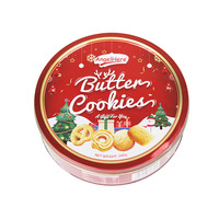 340g biscuits de Noël 340g biscuits au beurre avec goût sucré boîte-cadeau personnalisée étain en vrac exportation emballage sucre gaufrette Type