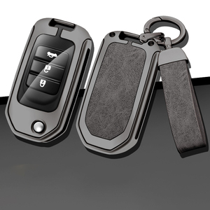 Lật Tùy Chỉnh Xe Biểu Tượng Xe Kim Loại Da Xe Trường Hợp <span class=keywords><strong>Key</strong></span> Cho <span class=keywords><strong>Honda</strong></span> Accord Civic Thành Phố <span class=keywords><strong>CRV</strong></span> Jazz XR-V Vezel HR-V FRV Chủ Phụ Kiện - Product Image 1
