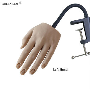 Main réaliste en Silicone, outil d'entraînement pour les <span class=keywords><strong>ongles</strong></span>, réglage du doigt, avec support, main de pratique - Product Image 5