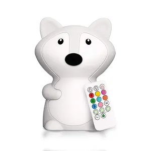 Smart sul tavolo luce carina mini proiezione volpe decorazione ricaricabile personalizzata RGB lampada da notte in Silicone per bambini bambini