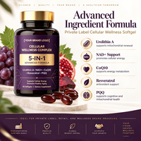 Suplemen Urolithin a OEM Grosir dengan NAD+ Resveratrol CoQ10 PQQ 5-in-1 Softgels Kapsul Softgels Urolithin a untuk Kesehatan
