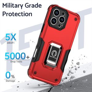 Funda <span class=keywords><strong>de</strong></span> armadura <span class=keywords><strong>de</strong></span> anillo <span class=keywords><strong>de</strong></span> bandera militar para iPhone 17 16 15 14 Pro Max 360 ° Protección <span class=keywords><strong>de</strong></span> grado militar con soporte magnético - Product Image 2