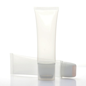 Tubo Transparente para Crema o Loción con Logotipo Impreso Personalizado, Precio de Fábrica, Cabezal con Brocha, Envase Vacío de Plástico Suave para Cosméticos y Cuidado de la Piel - Product Image 1