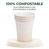 Gobelet jetable compostable personnalisé en canne à sucre 5 6 7 9 12 oz, écologique, certifié BPI, sans PFAS, 100 % végétal, pour café, thé, boissons froides