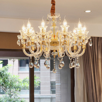 Lustre en cristal K9 doré de luxe, luminaire suspendu moderne pour salle à manger, chambre à coucher, salon, décoration intérieure