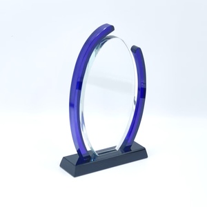 Haute qualité Blue Line Clear K9 Crystal <span class=keywords><strong>Plaque</strong></span> Award Trophée de cristal gravé - Product Image 3