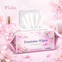 Lingettes intimes pH équilibré pour peaux sensibles avec formule à l'eau micellaire pour un contrôle doux des odeurs, soin intime, logo personnalisé