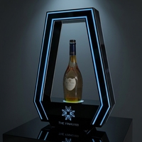 Support d'affichage rotatif pour bouteilles avec éclairage LED en acrylique, logo personnalisé, couleur personnalisée, revêtement UV, pour hôtel, boîte de nuit
