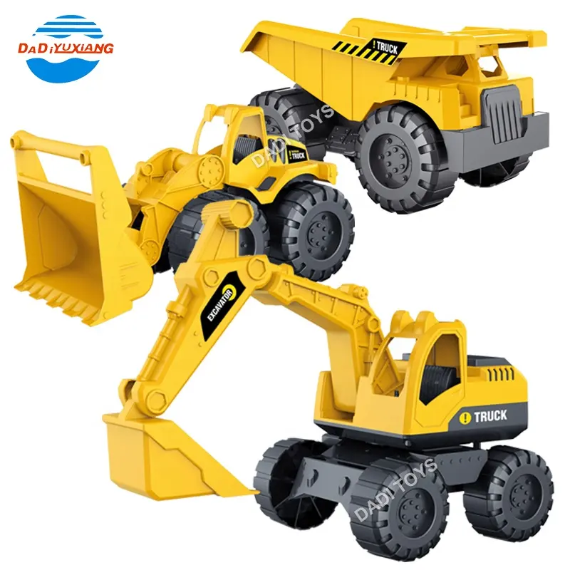 Kids Gift Plastic Car Dump Excavator Children Car Toy, Bulldozer Oversized Engineering Model Assemble Truck Toy For Kid