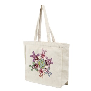 Sacs de courses en toile de coton réutilisables, pliables, lavables, 12 oz, résistants, avec logo imprimé personnalisé - Product Image 3