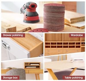 240 buah 5 inci 8 lubang kait dan putaran aluminium oksida pengamplasan cakram - Product Image 6