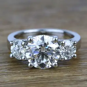 Anel personalizado 18k, prata esterlina banhada joias 925 jóias grande moissanite anéis da faixa de casamento def vvs moissanite anéis