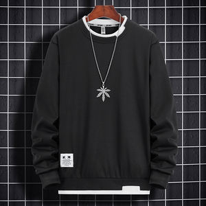 2025 marque pull hommes contraste couleur col rond printemps et automne version coréenne de mince jeunesse décontracté Joker personnalité manteau - Product Image 2