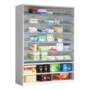 Étagère à médicaments en acier 2 étagères fixes et unité à 6 niveaux <span class=keywords><strong>avec</strong></span> 18 plateaux coulissants Clinique d'hôpital Infirmerie <span class=keywords><strong>Pharmacie</strong></span> <span class=keywords><strong>Armoire</strong></span> à <span class=keywords><strong>pharmacie</strong></span> - Product Image 1