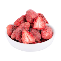 Snack de Fruta y Vegetales Liofilizados Enteros de Fresa 100% Certificados Halal, en Bolsa, con Sabor Salado, Textura Dura y Nutritivos