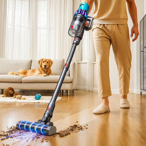 Aspirateur Balai Portatif Sans Fil 300W Moteur Brushless Puissance d'Aspiration de 35KPa Faible Bruit Debout pour la Maison - Product Image 1