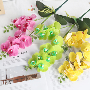 ดอกกล้วยไม้ฟาแลนนอปซิสประดิษฐ์ Lichao แบบ 2 ก้าน ทำจาก PVC สำหรับตกแต่งงานแต่งงานและบ้าน ใช้ซ้ำได้ - Product Image 2