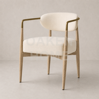 Chaise de salle à manger moderne OAKEN, chaise de salle à manger design en bois massif, tissu résistant aux taches, chaises de salle à manger de luxe, meubles pour la maison