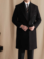 Manteau long en laine pour homme, style professionnel, automne-hiver, double boutonnage, avec salopette intégrée