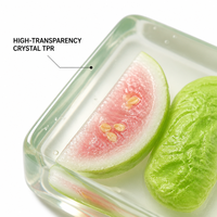 Jouet Squishy Premium en Cristal Transparent avec Barre de Fruits, Rempli de Tranches de Fruits Réels, à Remontée Lente
