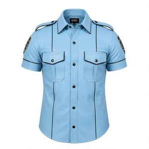 เสื้อหนังผู้ชายแขนสั้นหนังแกะแท้, เสื้อลำลองหนังนุ่มเสื้อแฟชั่น - Product Image 1