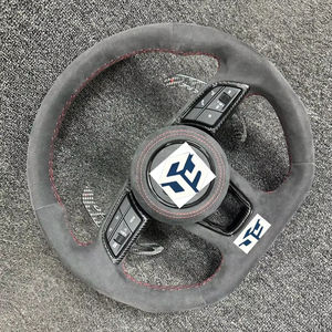 Volante de Cuero y Fibra de Carbono para Audi A4 B8.5 S4 RS4 A5 S5 RS5 RS6 Q5 Q7 Q3 A1 A3 A6 S3 S1 S4 RS3 B8 TT <span class=keywords><strong>MK2</strong></span> C6 C7 R8 A7 - Product Image 1