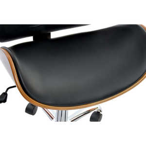 Silla de PU color nogal 52X58.5X98 ajustable, cromada, negra - Product Image 5