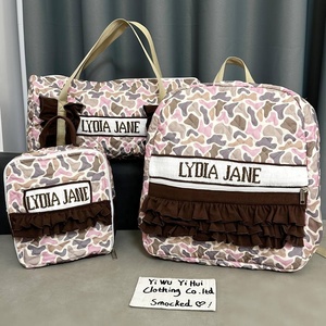 Hand Smocked Cotton Backpack <strong>for</strong> Teenage Girls Waterproof <strong>School</strong> Travel <strong>Bag</strong> with Name Customization - Product Image 4