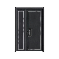 Portes Doubles en Bois Massif avec Porte Vitrée Design Moderne et Simple Étanche et Fini pour Maisons