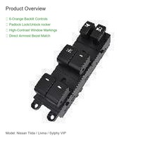 Interrupteur de lève-vitre électrique Nissan Tiida Livina Sylphy Master 25401-ED500 avec rétroéclairage LED orange