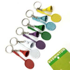 Colorful Badminton Racket Keychain Cute <b>Mini</b> Sports Keyring for Women Men Metal Car Key Chains <b>Backpack</b> Pendant Novelty Gifts - Product Image 2