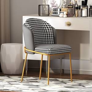 Chaise de salle à manger rembourrée en velours moderne 2025 avec fauteuils en métal Accent Home Furniture pour salon et chambre à coucher - Product Image 1