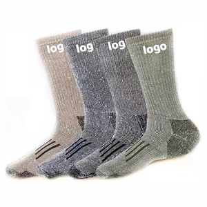 Chaussettes de randonnée en laine mérinos pour hommes de haute qualité, chaudes pour l'hiver, épaisses, résistantes, pour l'extérieur, vente en gros - Product Image 1