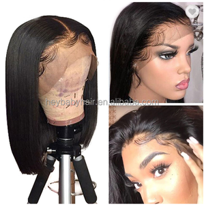 Perruque Lace Front Wig naturelle Bob courte ombrée, <span class=keywords><strong>cheveux</strong></span> naturels, 1b 613, <span class=keywords><strong>rose</strong></span>, bleu, gris, <span class=keywords><strong>rose</strong></span> néon, violet, arc-en-ciel, - Product Image 5