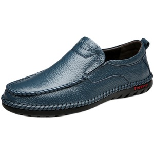 Mocassins en cuir véritable pour homme, bout rond, à enfiler, semelle en caoutchouc respirante, chaussures décontractées de printemps pour papa - Product Image 3
