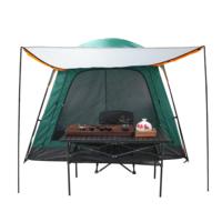 Tenda Camping Keluarga Besar Oxford Empat Musim Ringan untuk 8-12 Orang, Mudah Dipasang, 2 Kamar Tidur 1 Ruang Tamu, Luas dan Tahan Air
