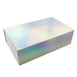 Custom Logo Holographic Hair Extension Wig Packaging <b>Box</b> Braids Crochet Hair Extension Gift <b>Storage</b> <b>Box</b> With Stain - Product Image 5
