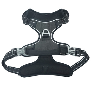 สายรัดอกสุนัขแบบยุทธวิธี ทำจากไนลอนรักษ์โลก ป้องกันการดึงหลบหนี มีแถบสะท้อนแสง ปิดด้วยหัวเข็มขัด ปรับขนาดได้ เหมาะสำหรับสุนัขพันธุ์เล็ก - Product Image 1