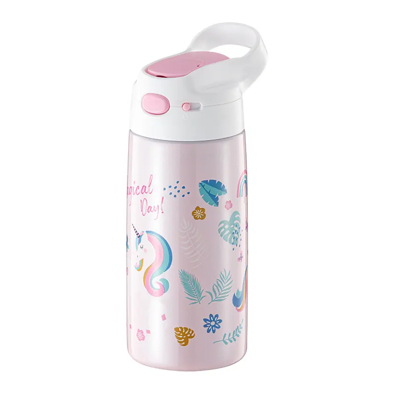 Children's mug water cup with straw school bottle 316 Food grade stainless steel students bottle