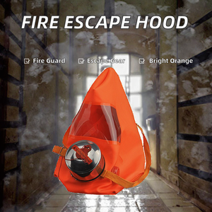 Capucha de escape de incendios desechable naranja estándar europeo con filtro de humo, material de goma - Product Image 5