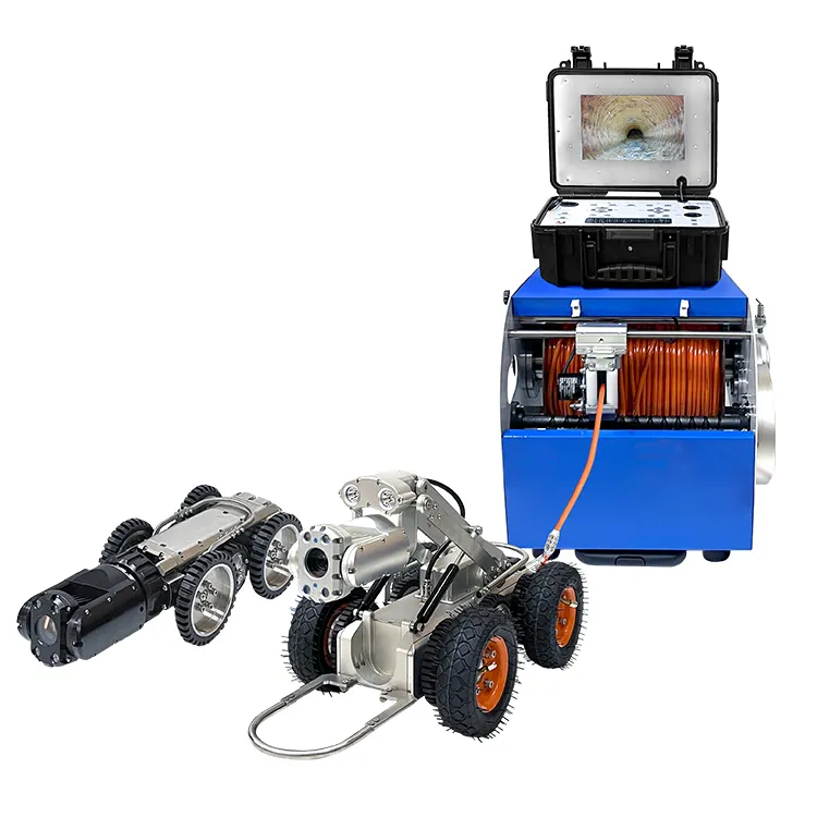 Ip68 Waterdicht Cctv Onderwater Riool Afvoerpijp Lange Afstand Inspectie Crawler Robot Camerasysteem