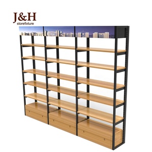 Negozio di vendita al dettaglio Della Maglia del Metallo di Legno di Visualizzazione Scaffale del Supermercato Ripiani In Legno <span class=keywords><strong>Gondola</strong></span> - Product Image 6