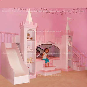 Cama <span class=keywords><strong>de</strong></span> Princesa, Castillo <span class=keywords><strong>de</strong></span> Ensueño <span class=keywords><strong>para</strong></span> <span class=keywords><strong>Niñas</strong></span>, Cama Litera Rosa con Tobogán, Cama <span class=keywords><strong>de</strong></span> Madera Maciza <span class=keywords><strong>para</strong></span> <span class=keywords><strong>Niñas</strong></span>, Cama Multifuncional Tipo Casa <span class=keywords><strong>de</strong></span> Juegos, Personalizable - Product Image 2