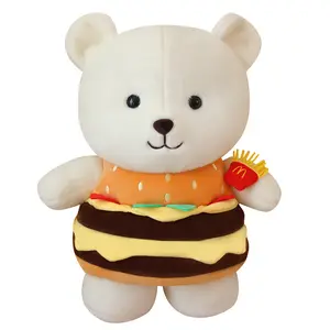 Großhandel kreative neue Burger Bär ausgestopfte Plüsch tier Cartoon Burger Bär Puppe Ornamente