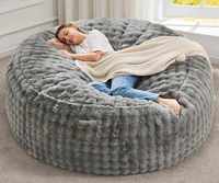 Canapé pouf en fausse fourrure douce de qualité supérieure - Lavable en machine, respirant, respectueux de la peau, canapé géant rembourré de mousse