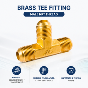 Conector JIC de Latón de 3/8"1/2"3/8" Resistente a la Corrosión °   Conector en T Flare con Rosca BSPT para Tuberías de Yate Marino, Fabricado en Taiwán - Product Image 6