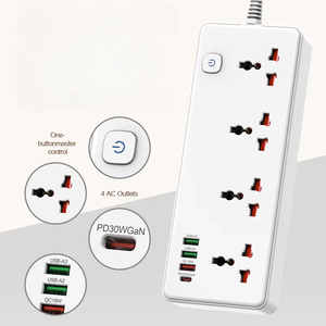 Presa presa elettrica per presa elettrica per presa di corrente per cavo in rame puro da 2 <span class=keywords><strong>metri</strong></span> <span class=keywords><strong>prolunga</strong></span> striscia di protezione universale - Product Image 2