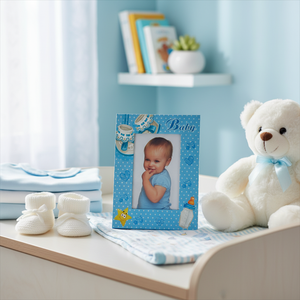 Cornice Portafoto per Bambino Personalizzata 90x140mm Cornice in Acrilico Plastica MDF Metallo - Resistente ed Elegante - Product Image 3