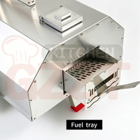Four à pizza rotatif pliable en acier inoxydable pour comptoir, à bois, granulés de bois et charbon de bois, idéal pour le camping et les fêtes en extérieur